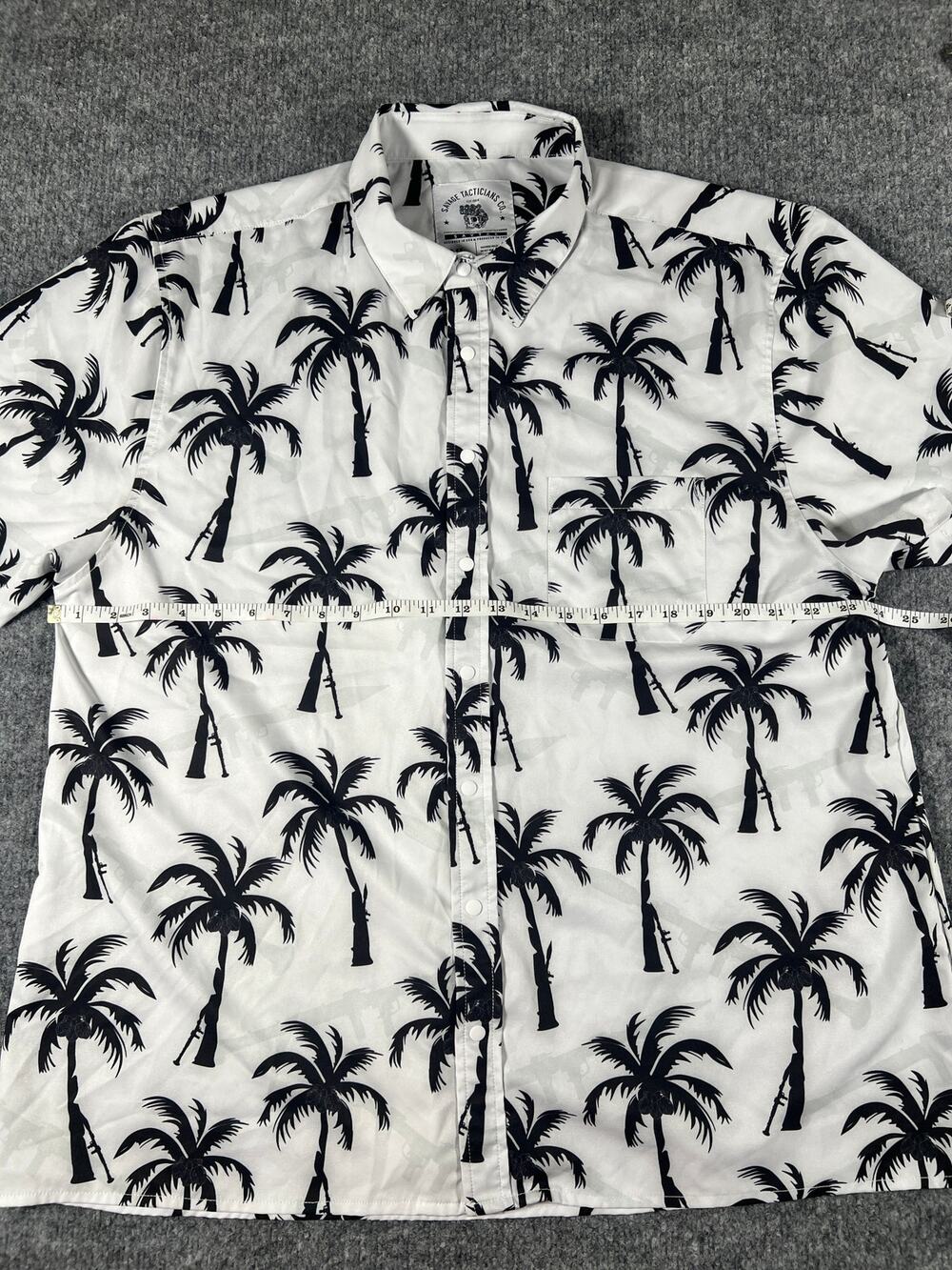 Savage Tacticians RPGs Palm Trees Shirt XL Black White Tactical Hawaiian SavTac